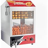 CROSSON Professional Hot Dog Steamer 42L, 1200W Hot Dog Steamer Machine with Bread Warmer with Large Capacity 175 Hot Dogs an