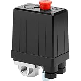 QWORK&reg; 4 Holes Pressure Switch, Control Valve Pressure Switch 220V, for Air Compressor