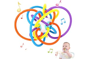 GNAWRISHING Baby Montessori Sensory Toys for 0-6 6-12 Months, Food Grade Baby Teething Toys, Infant Teething Relief (Globular with Wire Shape)