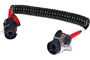 SERTPLAS Cable espiral de 7 polos 24 V ADR ABS/EBS con conectores de 4 m para camión, cable de remolque
