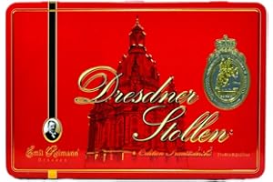 Original Dresdner Stollen (Christstollen) von Emil Reimann 1kg in edler Metalldose, Edition Frauenkirche