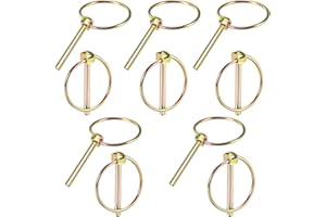 GMMG Coppiglie Spine a Scatto 10 Pezzi Coppiglie ad Anello 4,5mm x 41mm per Rimorchio per Trattori Agricoli(Giallo)