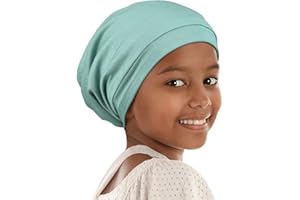 Alnorm Curly Girl Sleeping Cap Satin Lined Hair Bonnets with Comfort Elastic Band Adjustable for Teens, Big Kids, Child