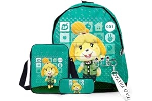 NANANA 3D Animal Crossing Sac a Dos College Garçon Sac Scolaire Sac D'ecole, Sac D'épaule, Trousse Scolaire, Trousse à Crayons Sac de Voyage Loisir Sacs Ados Trousse D'école, 29x12x40 Cm