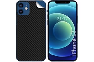 Tumundosmartphone Pegatina Vinilo Autoadhesiva Textura Carbono Compatible con iPhone 12/12 Pro (6.1)