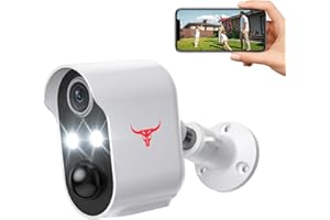 SUNNYJANE Security Cameras Wireless Outdoor, 1080P Battery Power WiFi Surveillance, Indoor Home Camera with 2-Way Audio, Smart AI Human Detection, Color Night Vision, Cloud Storage (2 spotlights)