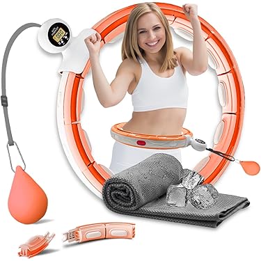 Cerceau Hula Hoop JOKBEN - Fitness Et Perte De Poids - Rose, Ajustable - Adulte