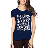 Caseria Women's Cotton Biowash Graphic Printed Half Sleeve T-Shirt - Doodle