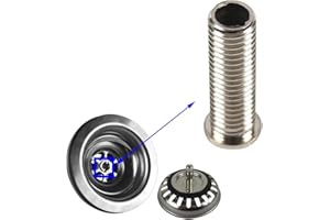 Qrity Stainless Steel Kitchen Sink Basket Strainer Plug Screw 45mm for ASIN B06XBSS8QJ, B0725M4MY4, B07DFDLWLK, B07DPPGWBQ, B07R9Y3CVG