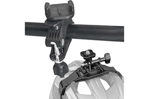 JAMUILS Fixation Guidon de Vélo et Trottinette Rotative à 360° et Support de Sangle pour Casque de VTT GoPRO DJI Insta360 Caméra d'action Accessoires de Sport de Plein Air