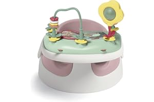 Mamas & Papas Baby Snug Seat and Activity Tray with Adjustable Features, Supportive, Stable and Easy Clean Design in Blossom (Pink), Suitable from 3 to12 Month Approx