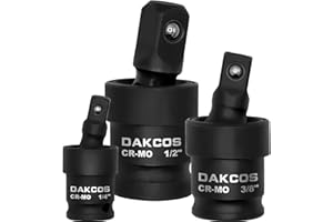 DAKCOS Kraft-Kugelgelenk Kreuzgelenk-Gelenksatz mit Kugelfeder, 3-tlg. 1/4" 3/8" 1/2" mit U-Kugelkopf, CR-MO