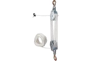 SAFESTRAP Block and Tackle Pulley System - Rope Hoist Pulley System - Heavy Duty Pulley System for Lifting Heavy Objects for Garage, Automotive, Warehouse Building