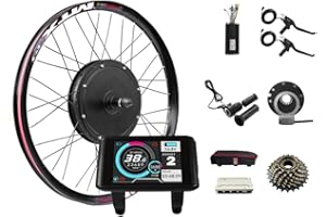 WR-TEAM 48V 27.5'' 2000W Rear wheel Electric Bikes Conversion Kit Hub Motor, Electric Bicycle Motor,E-bike Cycling Hub with Controller, UKC1 Screen,Bike Bicycle Conversion Tool Kit 7-speed Cassette