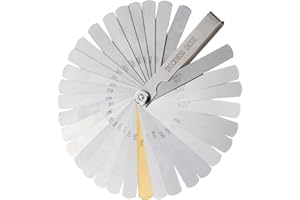 TEAAHA Zestaw 32 szczelinomierzy ze stali nierdzewnej, miarka do pomiaru szerokości pęknięcia/grubości, metryczny miernik szczelinowy