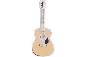 PICK GEEK Enamel Guitar Pin Badge | Miniature Martin Brooch | 52 mm Length | Wear on Backpack, Shirt, Jacket, Lapel, Hat, or Tie | Presented in a Guitar Case Gift Box