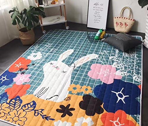 Children's Bedroom Carpet for Children Waterproof White Cartoon Anime Rug , E , 140x200cm