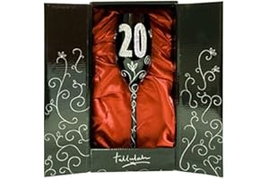 Framan Copa Cava (CHAMPÁN) para Regalo Original DE CUMPLEAÑOS, con LOS NÚMEROS DE Las Edades Grabados (20 AÑOS Negra)