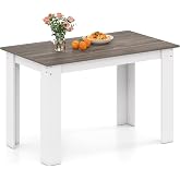 LIFEZEAL Dining Table 120 x 70 cm (White) | Modern Design Rectangular Wooden Desk Space Saving Desk for Living Room, 4-6 Peop