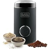 BLACK+DECKER-Coffee Grinder, 150W, 12 Cups, 50grs, Inox, Compact, Safe | Suitable for coffee and spices