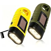 2 x Dynamo Torch with Crank and Rechargeable Solar LED Camping Lantern | Emergency for Emergency, Outdoor, Survival Equipment