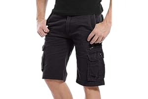 Kuson Hommes Shorts Bermudas Cargo Outdoor Coton Casual Lâche avec Poche