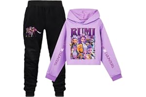 Oryvandel KPop Huntrix Hoodie Kinder Jungen Mädchen, K-Pop Jogginganzug Set mit Kapuzenpullover und Hose, Langarm Sportanzug Streetwear für Teenager 2-16 Jahre