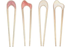 AYSATOGC 4 Stück Haarnadeln Metall U-förmige Haarnadel French Pin Französische Haarspange Französische Haarnadel Hair Pins French Clip für Alle Haartypen Frauen Mädchen Brötchen French Twist