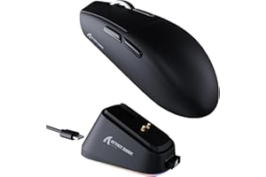 ‎ATTACK SHARK ATTACK SHARK G3PRO Mysz Gamingowa Bezprzewodowa z Magnetyczną Stacją ładującą, Czujnik PixArt PAW3311, do 25000DPI, Bluetooth/2,4GHz/Przewodowa, 500mAh, 59g SUPERLIGHT Myszy do PC/Xbox/PS/Mac - Czarny
