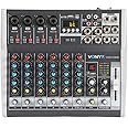 VONYX VMM-K802 8 Channel Music Mixer - USB Audio Interface, Bluetooth Streaming, DSP Effects, 6 Mic Line Inputs, Phantom Power, Podcast & Studio Mixing Desk