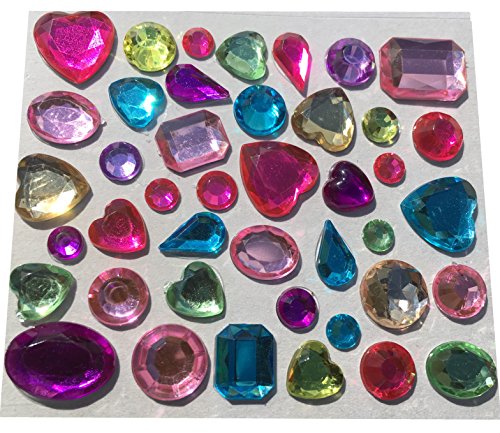 Glitzersteine Set 2725 Stück selbstklebend Mix Größen 3mm/4mm/5mm rund + 12mm Eckig + 8mm Rund / selbstklebenden Strasssteine / Acrylsteine selbstklebend rund bunt + Multiglanz Effekt + mittelgroß in verschiedenen Formen basteln Gltzersteine Schmucksteine Strass Steine Acryl Steinchen zum Verzieren von CRYSTAL KING - 2