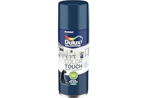 Dulux Valentine Peinture Intérieure et Extérieure Aérosol Color Touch - Pour bois, plastique, PVC, carton, papier - Marine Satin - 400ml