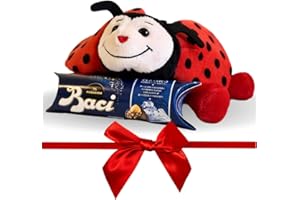 NARAMAKI® Idea Regalo Festa della Mamma 2025 - Peluche Coccinella 20cm + Tubino Baci Perugina 37,5gr - Confezione Regalo (COCCINELLA)