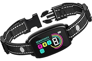 EYELEAF Collier Anti Aboiement pour Chien, Modes Son/Vibration/Choc électrique, Collier Anti-aboiement électrique pour Chien, étanche IP67, 8 Niveaux de sensibilité