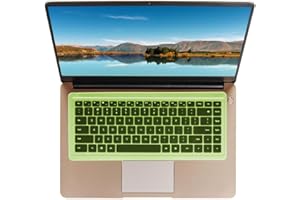 SDTEK Tastaturschutzfolie Silikonfolie Universal Kompatibel mit 15-17 Zoll Laptop, Notebook, Netbook, Chromebook (Grün)