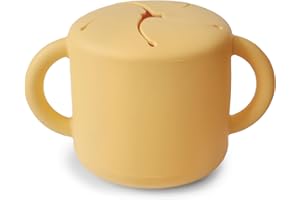 ‎MUSHIE mushie Silikonowy kubek na przekąski | pudełko śniadaniowe dla dzieci w podróży | szczelne i nadaje się do mycia w zmywarce | łatwe do trzymania dla małych dzieci | wysokiej jakości i trwałe