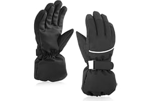 SEYUFN Guanti invernali per bambini, guanti da sci per ragazzi, guanti caldi per ragazze con fodera in pile guanti da sci protettivi impermeabili guanti sportivi da 4 a 14 anni