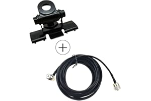 HUANUO RB-400 Support de fixation pour antenne radio mobile avec câble de 5 m PL259 SO239 Cpmmectpr sur capot de coffre à hayon universel pour autoradio WOUXUN KENWOOD BAOFENG PUXING TYT HYT QYT, Noir