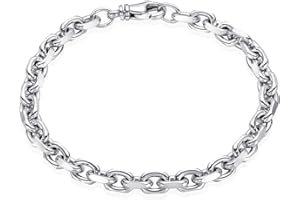 MATERIA BY MATTHIAS WAGNER Materia bransoletka męska ze srebra próby 925, szerokość 6 mm, łańcuszek kotwiczny, rodowany, w etui 19, 20, 21, 22, 24 cm, 19 cm, Srebro szterlingowe