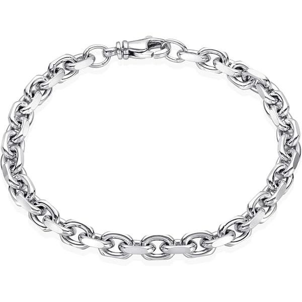 Massives Ankerkette Armband Aus Echtem 925 Silber – 4,5 Mm Breit, Länge 16-25 Cm Mit Karabinerverschluss