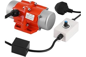 MXBAOHENG 100W Electric Vibration Motor 50KG Adjustable Vibration Force Concrete Vibration Motor for Shaker Table Vibrating Screen Sand Screening Machine (UK Plug)