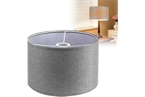 EUBSWA Paralume in Tessuto,12" Paralumi Medio a Tamburo in lino naturale con, Paralume Lampada da Tavolo, Terra, lampadario