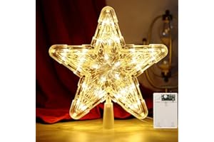 SUNSHINE SMILE Christbaumspitze Stern,Weihnachtsbaumspitze Beleuchtet,Weihnachtsbaum Stern Spitze,Tannenbaumspitze,Weihnachtsbaumspitzen,Weihnachtsbaumspitze Dekoration