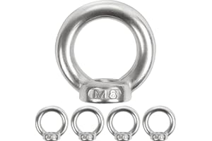 5 Stück Ringmutter M8, Leryati 304 Edelstahl Gewinde Ösenmutter, Ringösen Augenmuttern Ringmuttern, Ringschrauben for Befestigen Sie hängende Ornamente, Blumentöpfe, Schaukelständer usw.