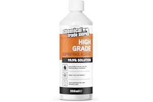 Chemical Trade Store - Isopropanol Alcohol 99.9%, 500ml - High-Purity Isopropyl Alcohol IPA, Solvent & Cleaner For Electronics, PC & Phone Cleaning, Ink Removal, Surface Prep, Lab & Industrial Use