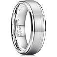 King Will Basic 10mm Tungsten Carbide Ring for Men Matte Polished Engagement Band Comfort Fit