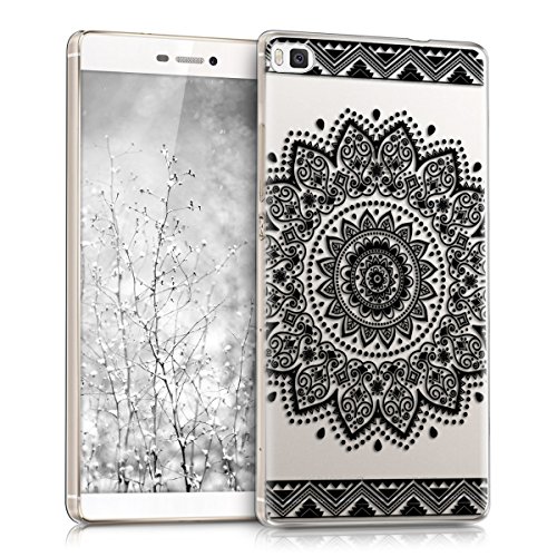 kwmobile Funda para Huawei P8 - Carcasa de  pl  stico  para m  vil - Protector  Trasero  en  Negro Transparente 