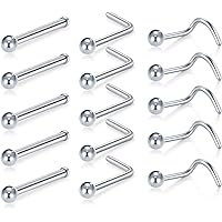 Set 5 Orecchini Da Naso In Argento 925 - Pallino 2 Mm, Nickel Free - Foto 12