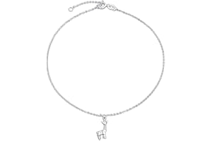 BLING JEWELRY 3D Geometrico Origami Gioielli Animali Elefante Giraffa Gatto Gattino Farfalla Cavigliera Piccolo Charm Dangle Caviglia Bracciale Per Le Donne .925 Sterling Silver Regolabile 9 A 10 Pollici