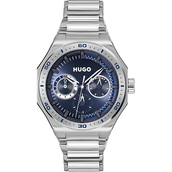 HUGO Orologio Uomo 1530259 - Multifunzione Quarzo, Cinturino In Silicone Verde Oliva, Quadrante Nero